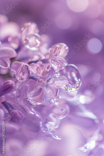 Macro photography, super wide Angle, Glass textured lilac