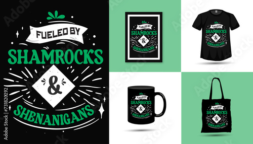 St patricks day shamrocks vector tshirt design 