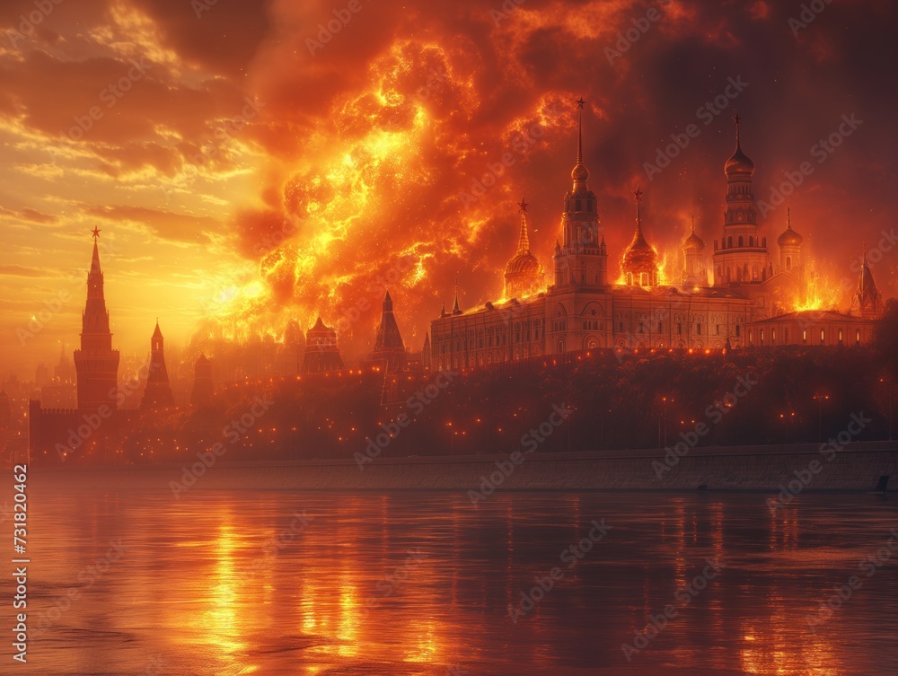 Moscow is burning in fire