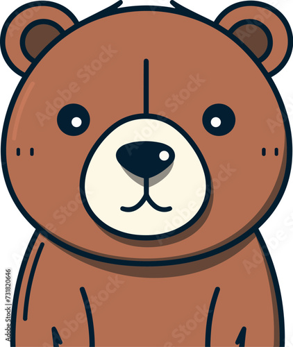 Vector illustration of a brown bear in a relaxed pose photo