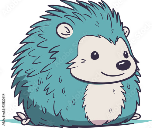 Vector illustration of a cartoon hedgehog with vibrant quills