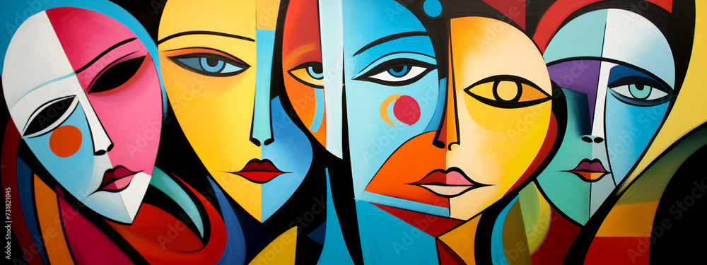 Graffiti Colorful Women - Cubism Graffiti Colorful Women - Cubism