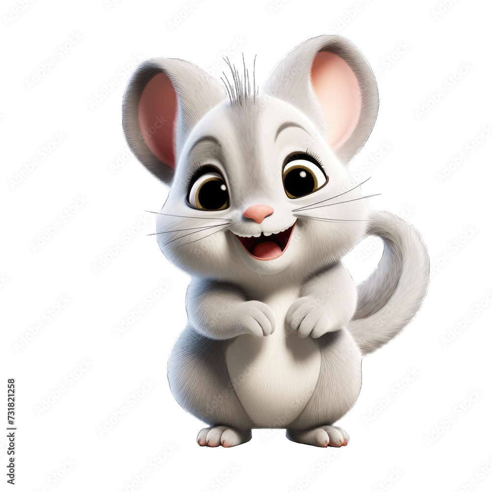 Chinchillas cartoon character on transparent Background
