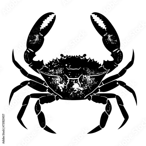 Silhouette crab full body black color only