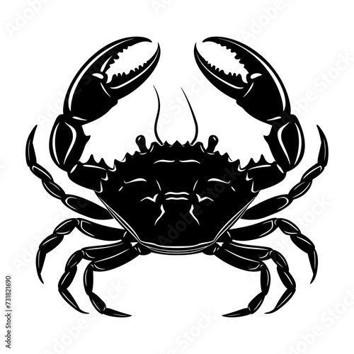 Silhouette crab full body black color only