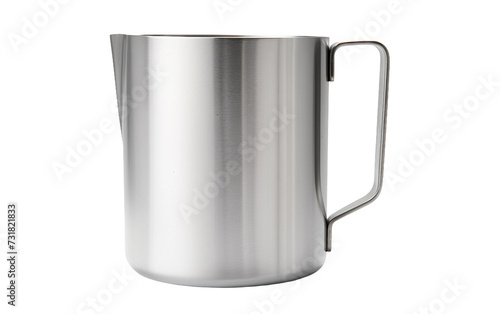 Professional Steel Liquid Measuring Jug Isolated on Transparent Background PNG.