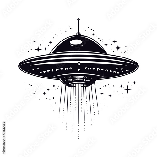 Silhouette flaying UFO black color only