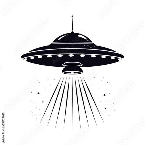 Silhouette flaying UFO black color only