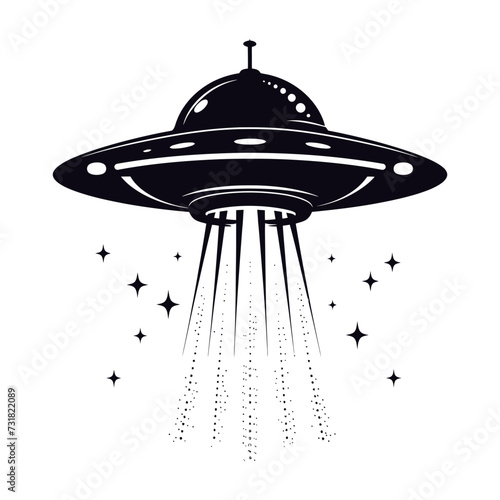 Silhouette flaying UFO black color only
