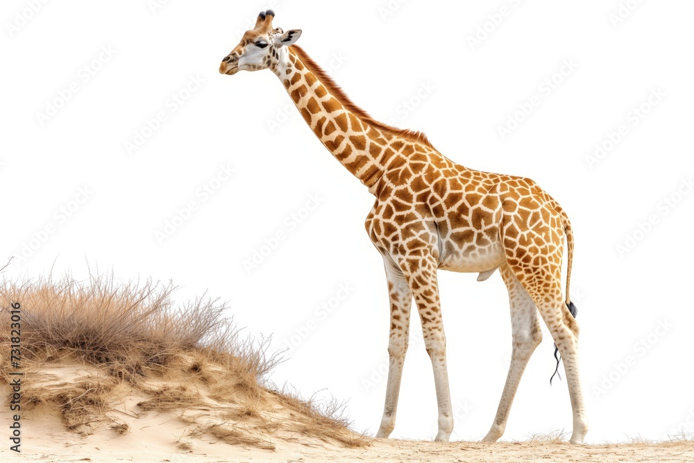 Naklejka premium giraffe on white background