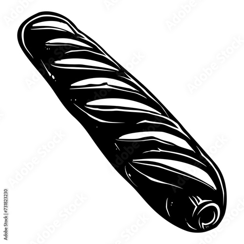 Silhouette bread baguette black color only