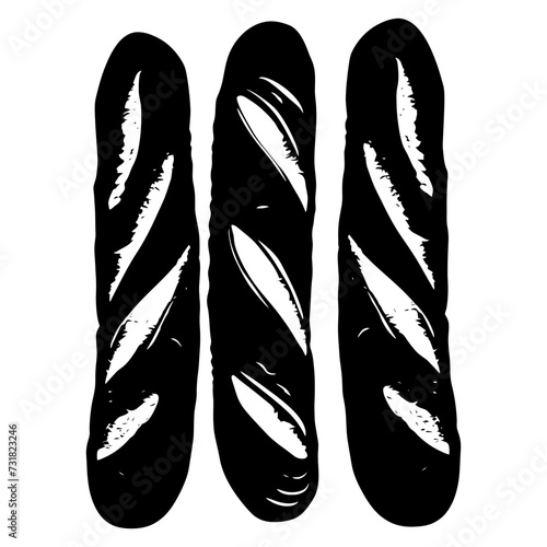 Silhouette bread baguette black color only