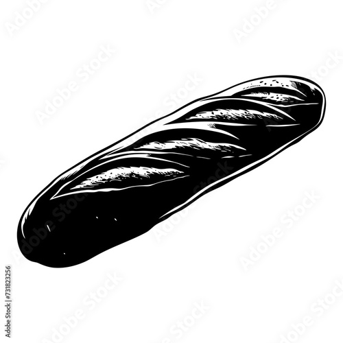 Silhouette bread baguette black color only