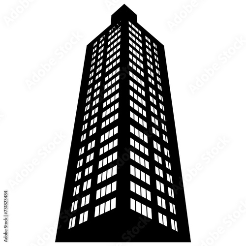 Silhouette building black color only full body