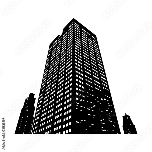 Silhouette building black color only full body