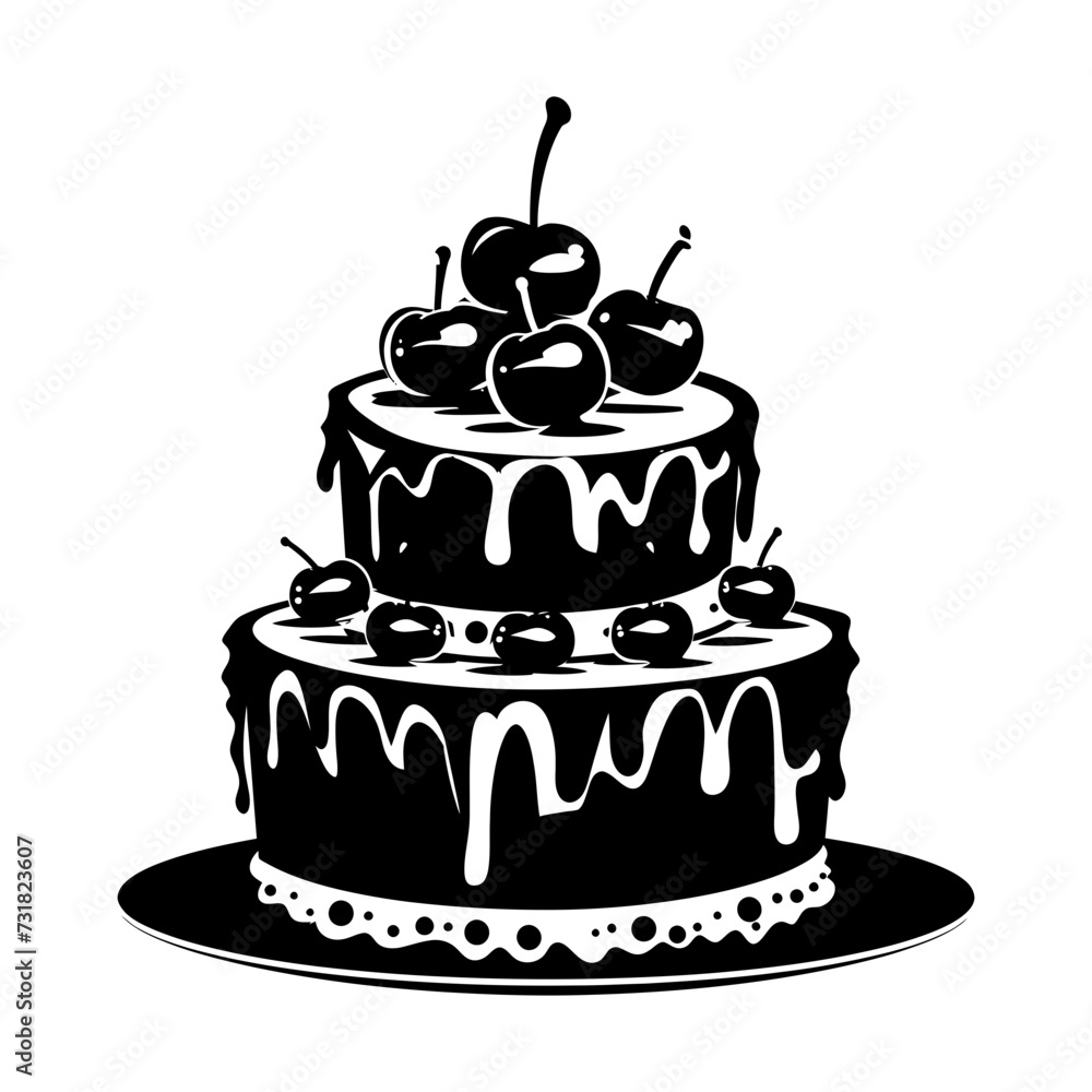 Silhouette cake black color only full body Silhouette cake black color only full body