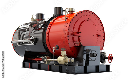 Industrial Steam Boiler Isolated on Transparent Background PNG.
