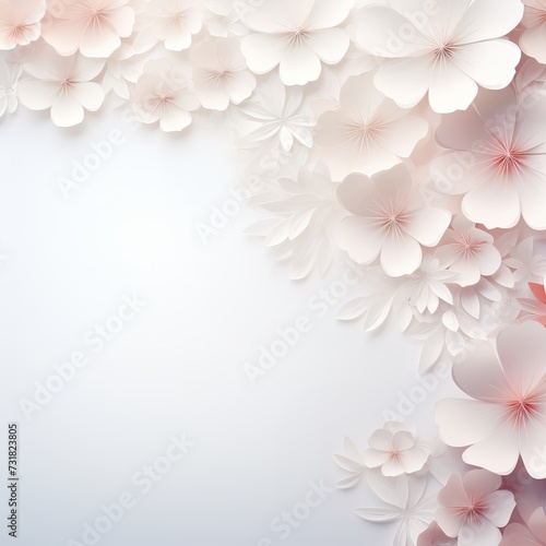 floral delicate background of cut paper flowers. place for the text © IULIIA