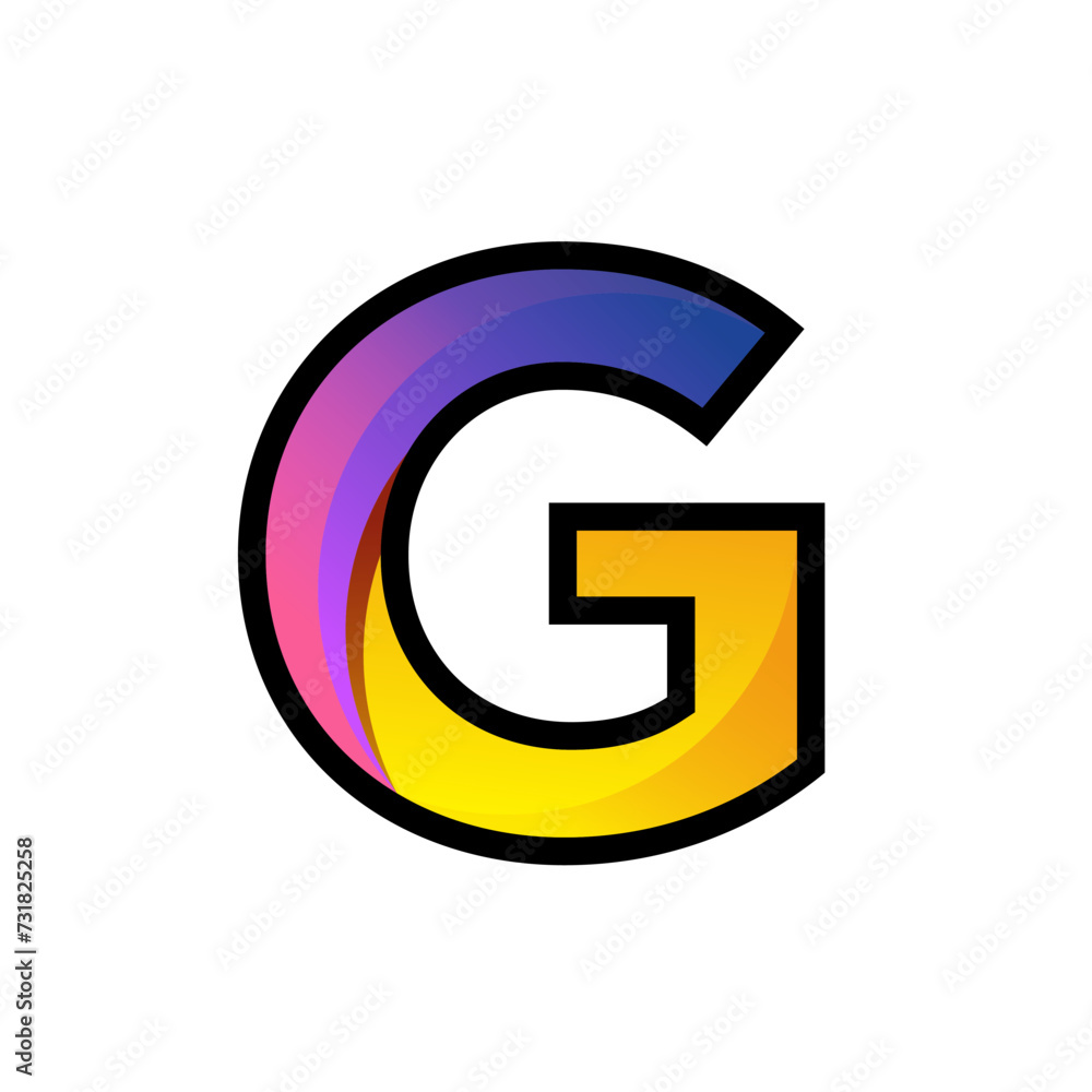 Letter logo design colorful gradient Letter logo design colorful gradient
