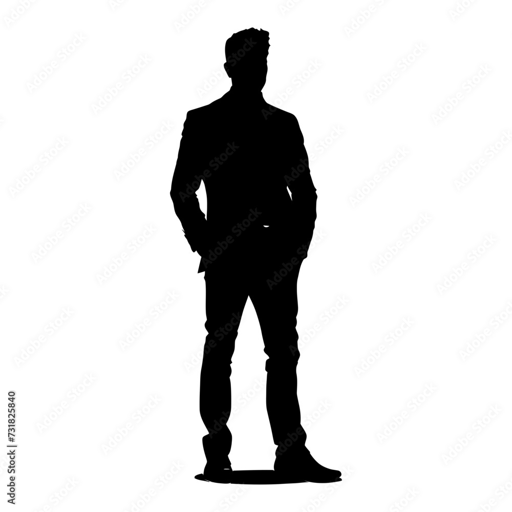 Silhouette bussiness man black color only full body