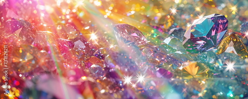 Dazzling Display of Sparkling Gems A Symphony of Light and Brilliance, Panoramic Banner