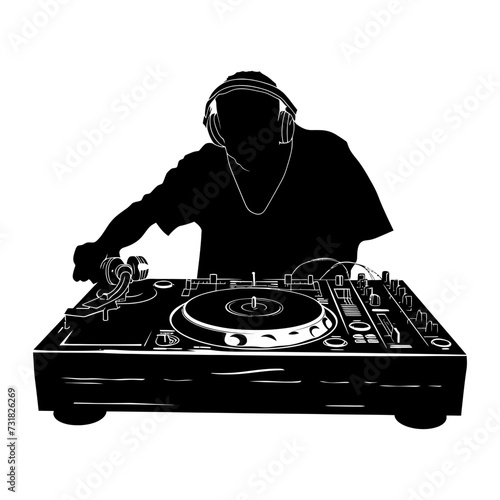 Silhouette DJ Turntable black color only