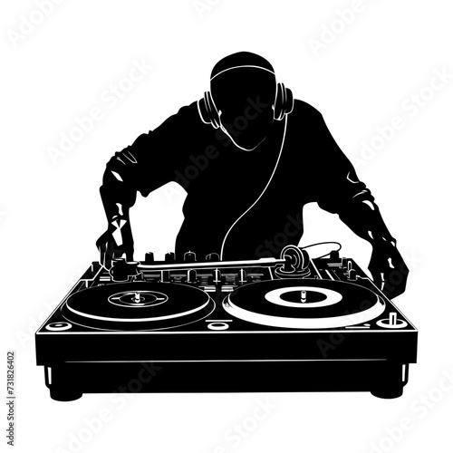 Silhouette DJ Turntable black color only