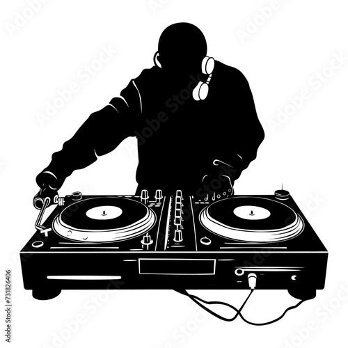 Silhouette DJ Turntable black color only