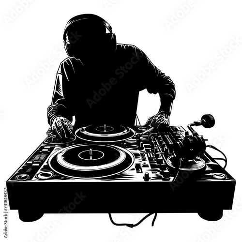 Silhouette DJ Turntable black color only