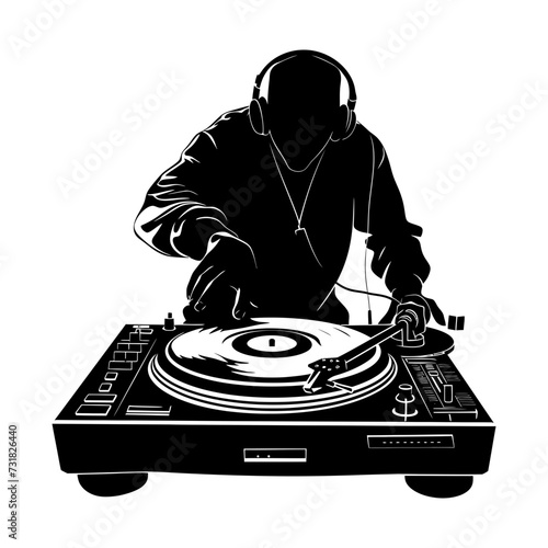 Silhouette DJ Turntable black color only