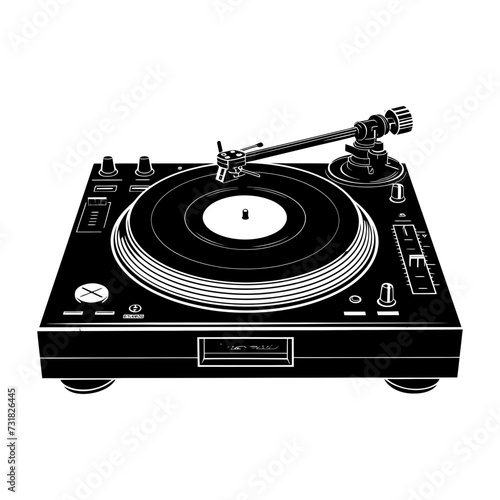 Silhouette DJ Turntable black color only