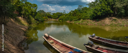 Canoeing on the Yacuma river, Santa Rosa de Yacuma Protected Park, Rurrenabaque, Beni, Bolivia photo