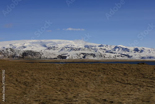 View from Dyrhólaey which is a small promontory located on the south coast of Iceland, not far from the village Vík.