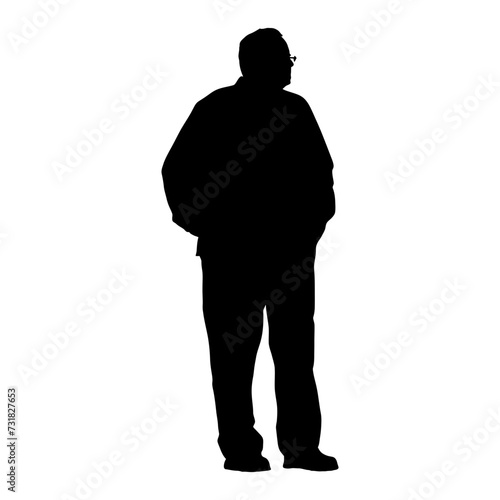 Silhouette the elderly man full body black color only © NikahGeh