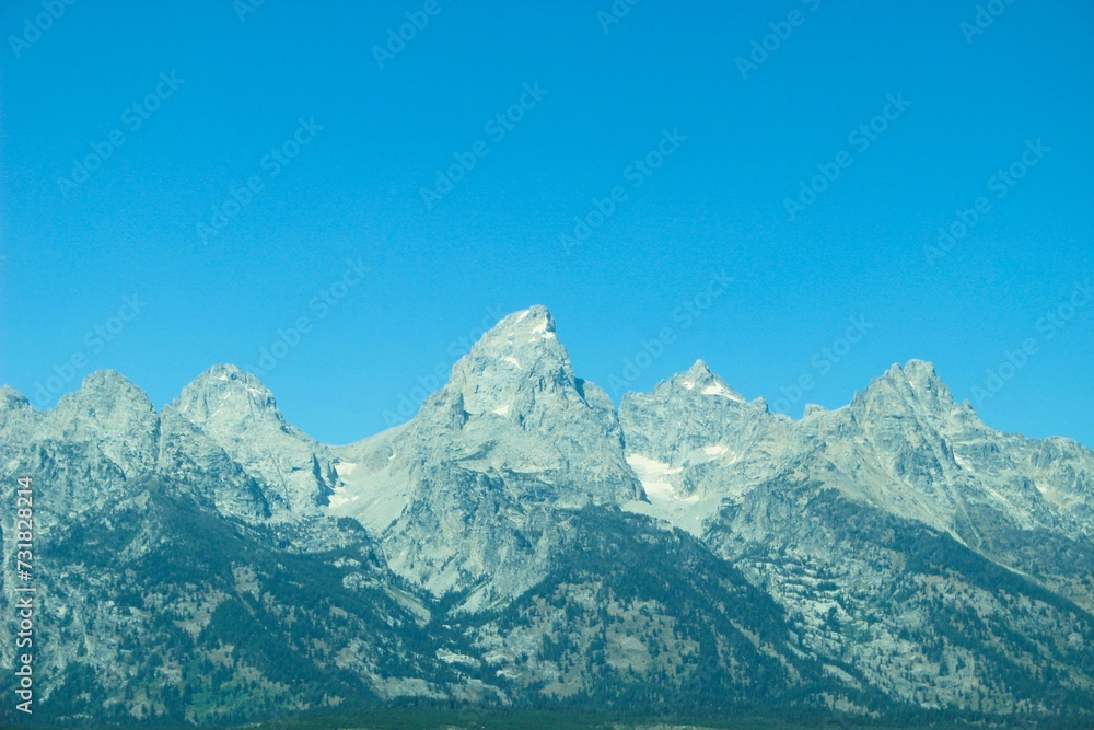 Obraz premium Aerial view of Grand Teton National Park mountains