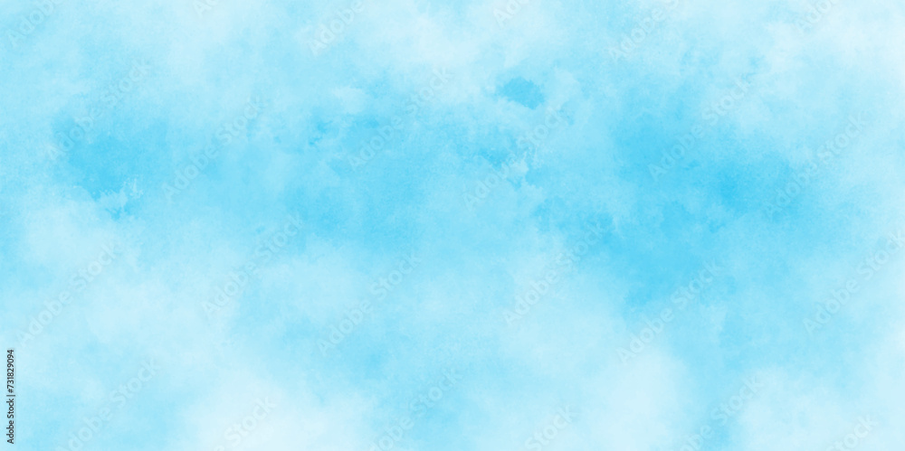 Light blue background with watercolor, Abstract blue sky with clouds, Bright painted sky blue watercolor background, Soft cloud in the sky background blue tone for wallpaper, graphics design.