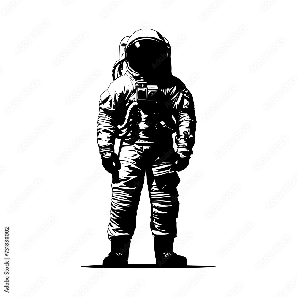 Silhouette astronaut black color only full body Silhouette astronaut black color only full body