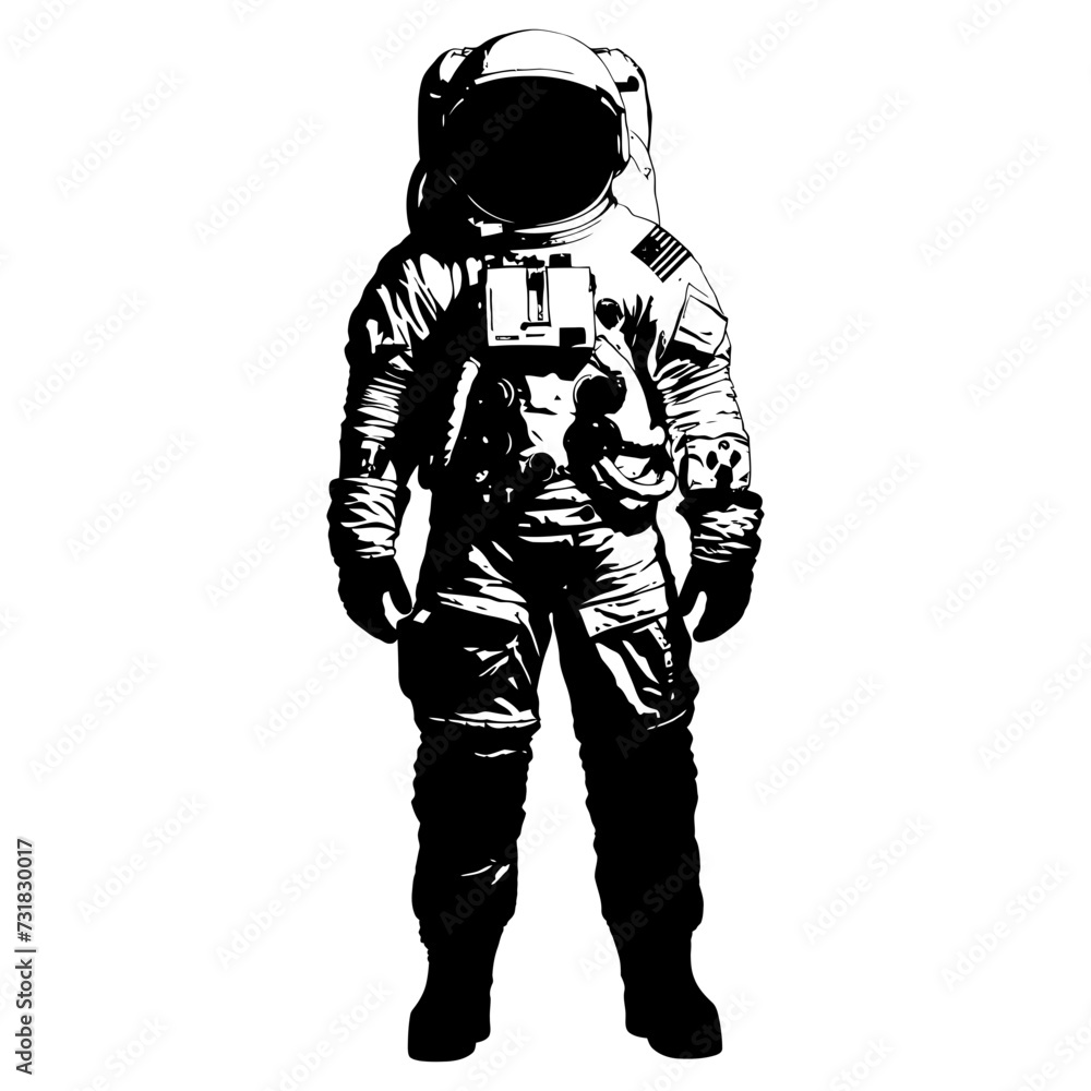 Silhouette astronaut black color only full body Silhouette astronaut black color only full body