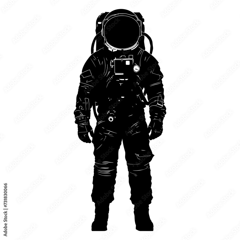 Silhouette astronaut black color only full body Silhouette astronaut black color only full body