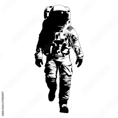 Silhouette astronaut black color only full body