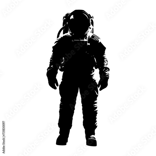 Silhouette astronaut black color only full body