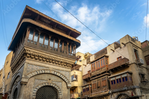 Sabil Kuttab (meaning fountain and school) of Katkhuda, medieval building in the famous El Moez street, Old Cairo, Egypt photo