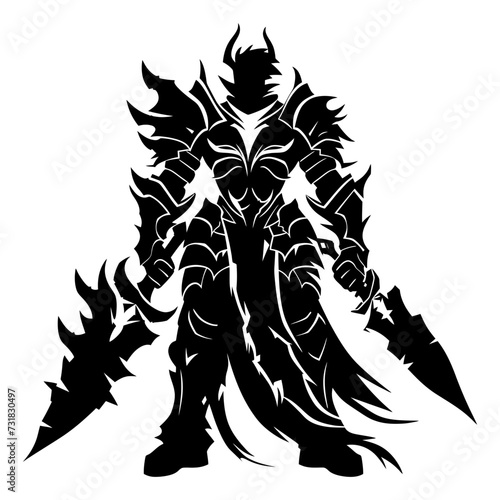 Silhouette club in mmorpg game black color only