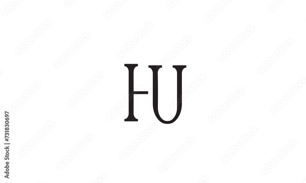 HU, UH , U , H , Abstract Letters Logo Monogram HU, UH , U , H , Abstract Letters Logo Monogram