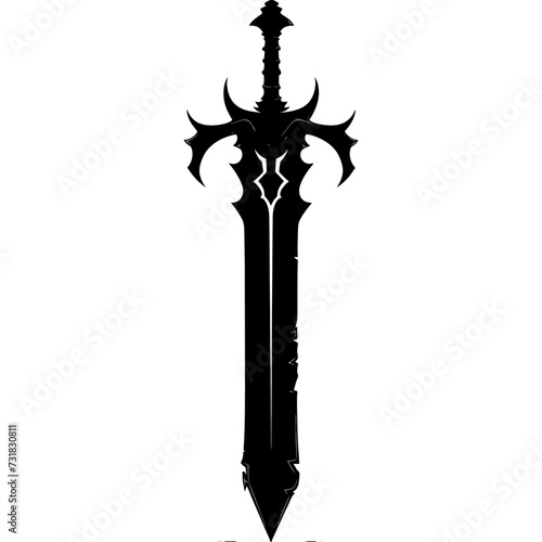 Silhouette dagger or mini short sword in mmorpg game black color only