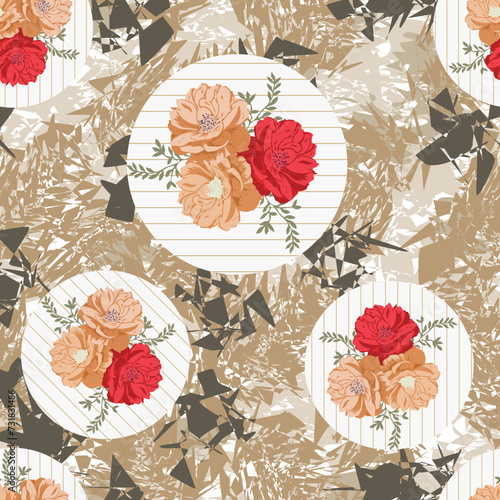 flower with retro design on background