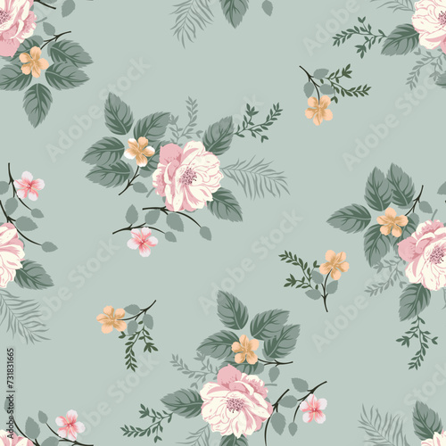 flower with retro design on background