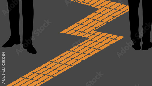 Tactile tiles, flat color illustration