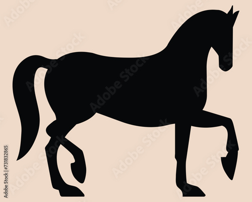 Black horse icon vector illustration.