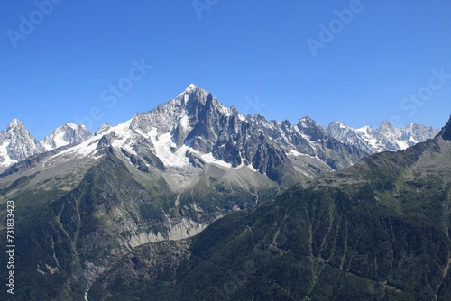 the beautiful snowy peaks of chamonix, france